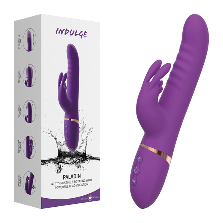 Vibromasseur lapin rotatif à poussée